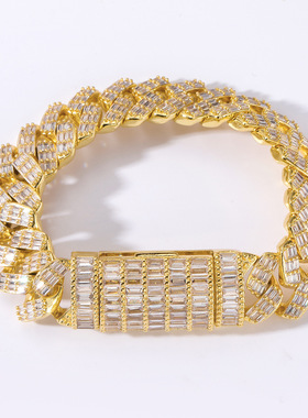 ZirconX17mm霸气方形菱形手链