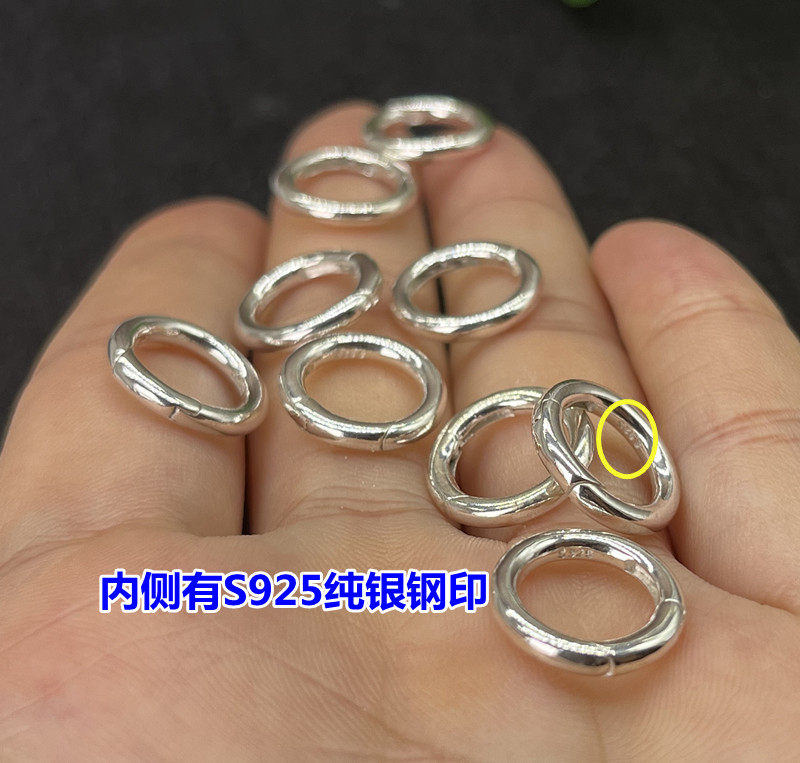 S925纯银圆扣连接手链项链弹簧扣头挂吊坠编织手绳连接DIY配件,淘宝优惠券,粉丝福利购,淘宝优惠卷