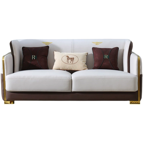 Post -Модерна легкого роскошного дивана комбинация кожаный диван маленький квартира простота гостиная