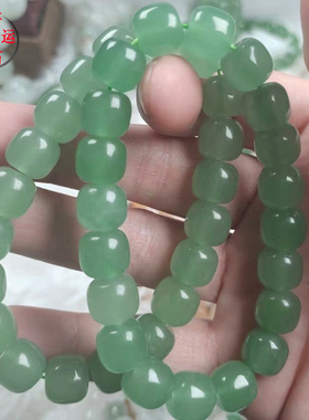 天然绿东陵手串老型珠手链