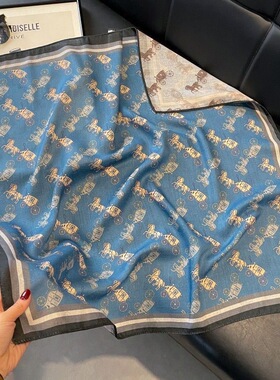 意大利红黑马车！奢级丝毛围巾女春秋百搭多功能方巾围脖搭饰披肩