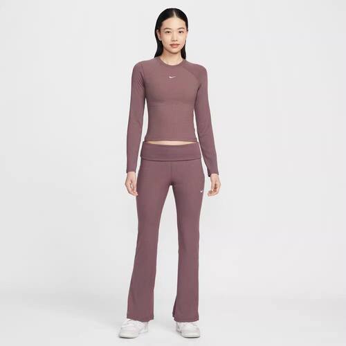 NIKE/耐克女紧身长袖罗纹上衣26春刺绣小勾修身针织衫IF0237-502 - 图3