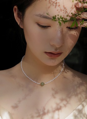 真和田玉！纯银米粒复古港风诸暨天然淡水珍珠高级法式锁骨项链女
