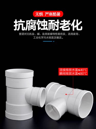 联塑pvc三通50异径瓶型斜三通110排水下水管道配件75y型变径三通 - 图2