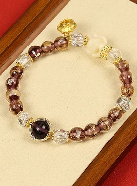 金箔香灰琉璃九尾狐手串