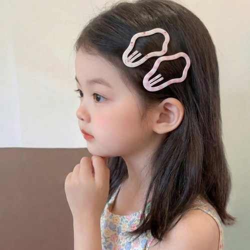 儿童糖果色云朵发夹女童2026新款甜美刘海夹边夹宝宝可爱碎发bb夹 - 图1