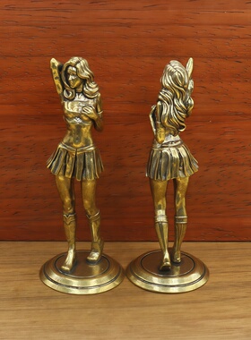 黄铜实心雕像美少女模摆件装饰品