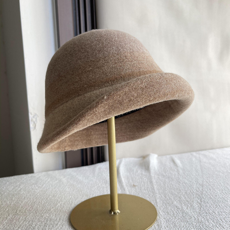 帽子女秋冬羊毛呢拼色卷边渔夫帽时尚百搭可折叠礼帽复古保暖盆帽,淘宝优惠券,粉丝福利购,淘宝优惠卷