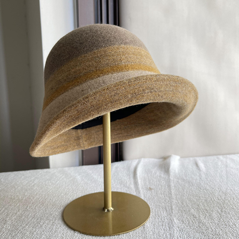 帽子女秋冬羊毛呢拼色卷边渔夫帽时尚百搭可折叠礼帽复古保暖盆帽,淘宝优惠券,粉丝福利购,淘宝优惠卷