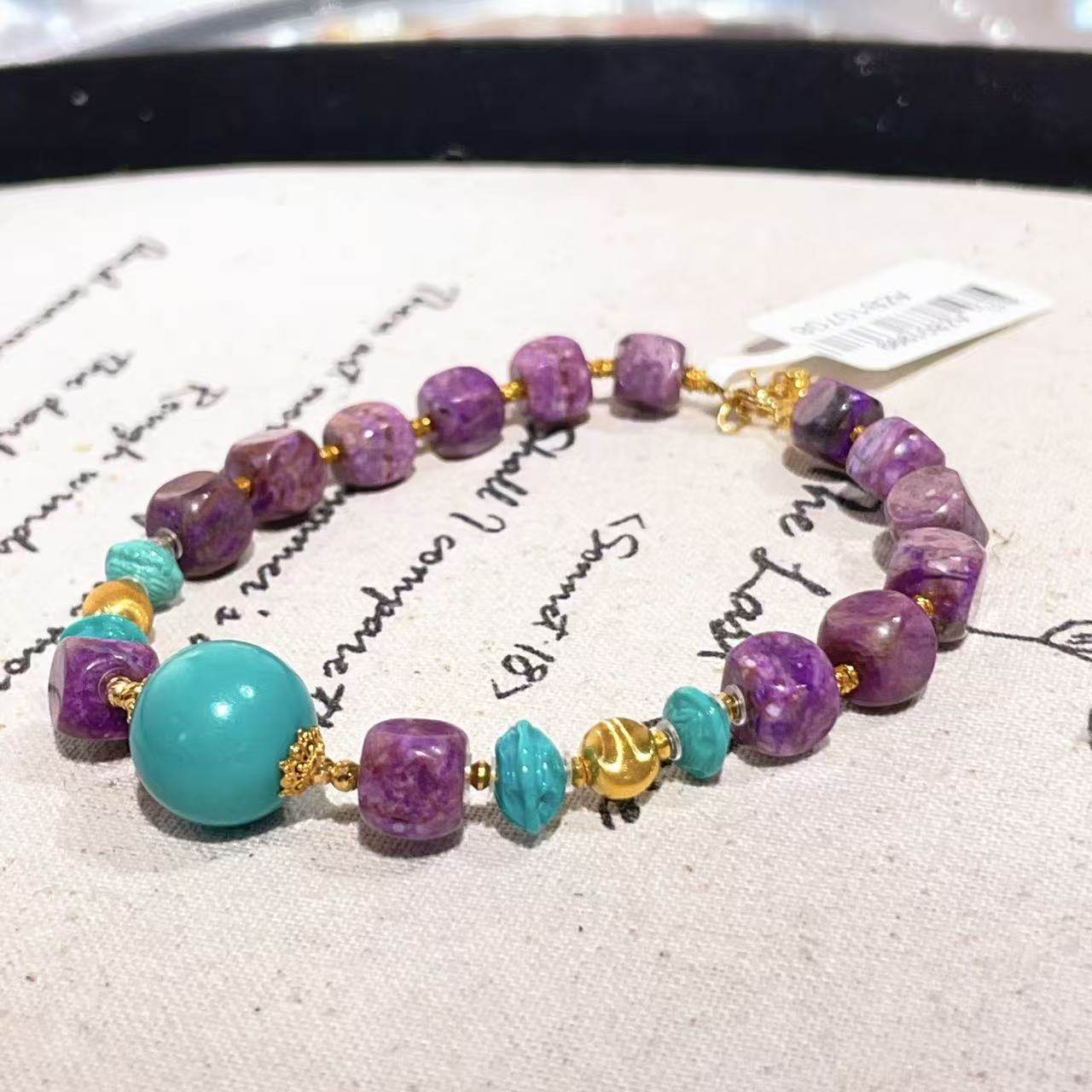 南非舒俱来桃红魔方绿松手链18K/16cm（初樱）AZB10708,淘宝优惠券,粉丝福利购,淘宝优惠卷