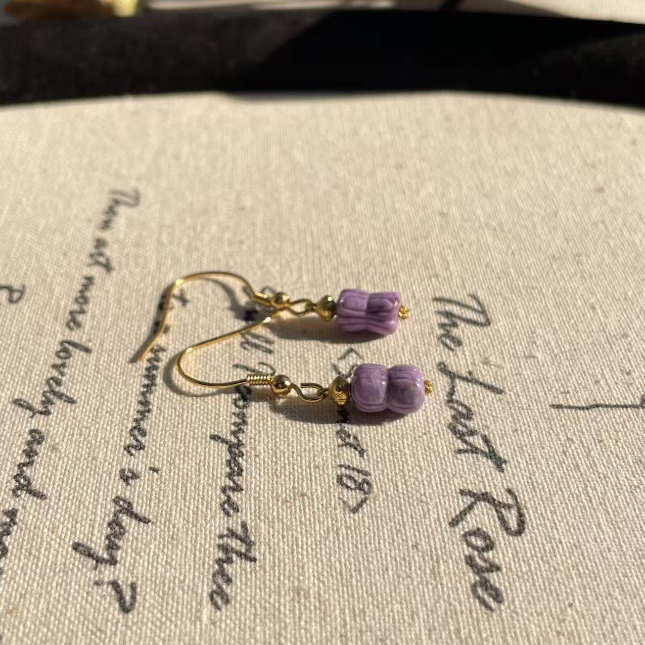 南非舒俱来高阶紫罗兰并蒂莲耳钩S925（栀梦）AZB9191,淘宝优惠券,粉丝福利购,淘宝优惠卷