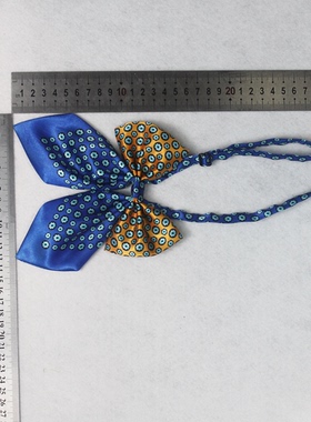 新疆农信蓝色领花蝴蝶结免打丝巾