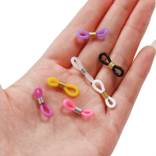 20个眼镜链硅胶圈金属备用接扣配件眼镜链子手工DIY防滑圈眼镜绳 - 图1