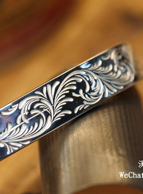 溪迟日潮925银开口可调节手镯