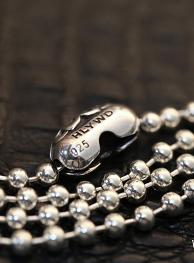 溪迟925银圆球链情侣项链