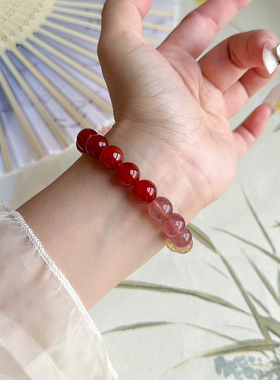 天然草莓晶手链女招财转运旺事业