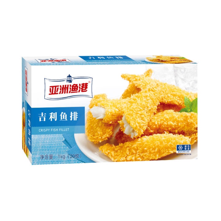 亚洲渔港吉利鱼排1kg20枚速度水产海鲜调理品裹粉油炸半成品小吃 - 图0