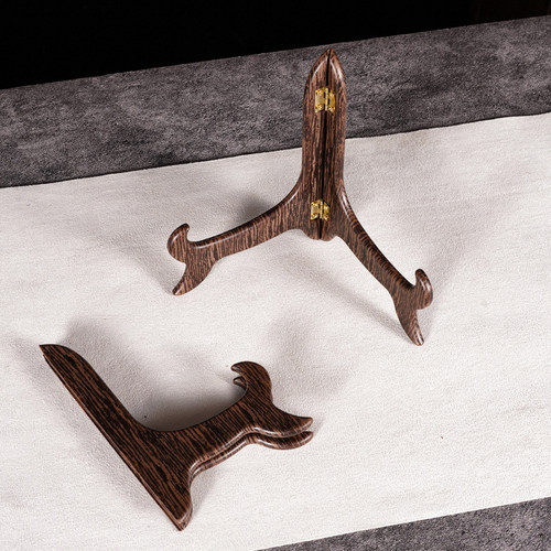 普洱茶架子茶饼架鸡翅木纹展示架实木白茶托架茶叶支架盘子摆放架 - 图0