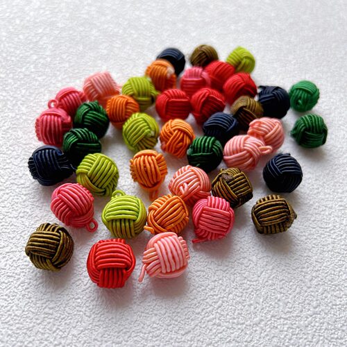 圆形手工编织球扭头盘扣国风古装旗袍扣diy手链吊珠配件礼盒绳扣 - 图0