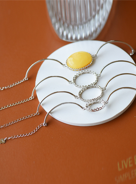 S925纯银手链空托DIY1