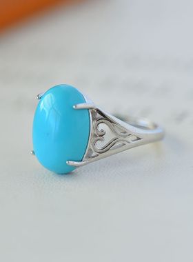 男女款S925纯银玉石镶嵌戒指空托