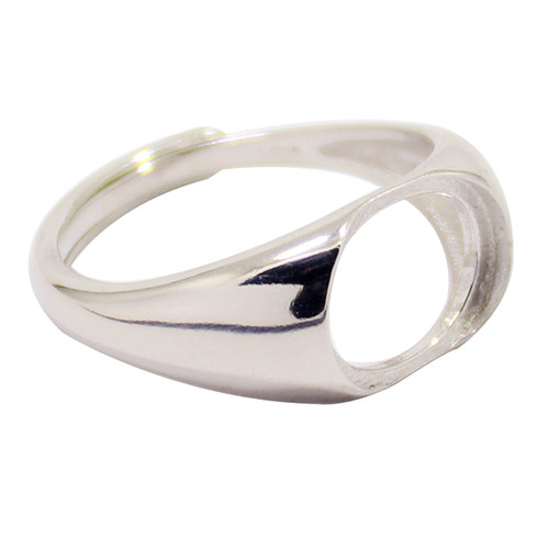 S925纯银戒指空托时尚男女款DIY蜜蜡松石琥珀玉石镶嵌10*12 8*10 - 图3