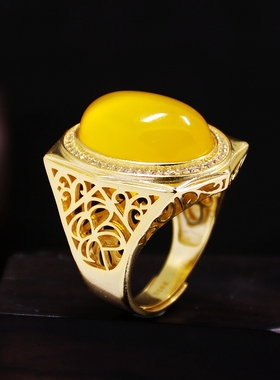 戒指空托DIY玉石琥珀镶嵌活口