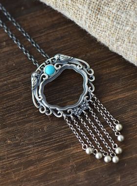 女款S925纯银DIY镶嵌锁吊坠空托