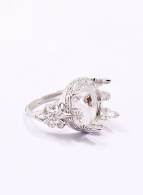 diy男女款恶魔镶嵌蜜蜡戒指空托