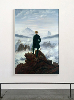 背影 云端上的旅行者 大师抽象人物艺术画入户玄关挂画壁画走廊画