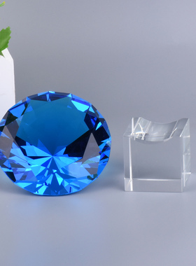 湖蓝8cm水晶钻石儿童桌面摆件