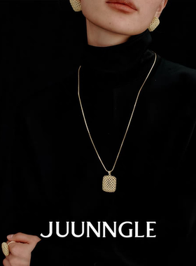 JUUNNGLE 洲谷 方糖编织项链女男小众原创轻奢高级感毛衣链 W13