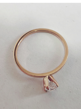 清仓处理  1mm玫瑰金带钻 不锈钢 戒指