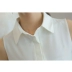 Phiên bản Hàn Quốc của áo sơ mi nữ hoang dã 2019 hè mới không tay áo voan nữ size rộng rộng áo vest mỏng nữ - Áo sơ mi chiffon ren