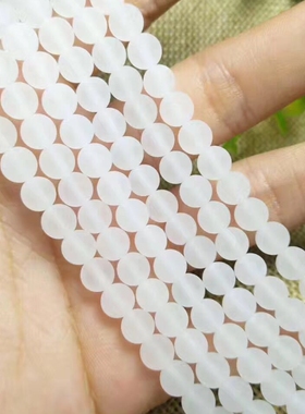 diy天然磨砂水晶半成品散珠