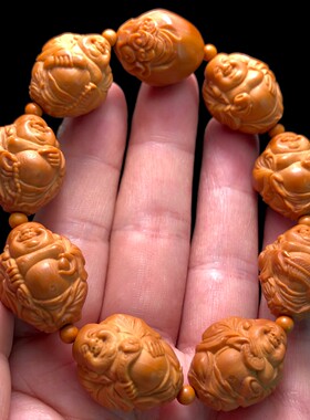 八宝弥勒佛橄榄核手串