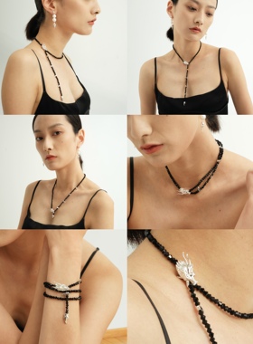 优霓 龙年新年款龙衔晶项链手链一款多戴红金黑银