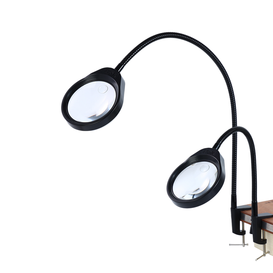 PDOK夹式放大镜带LED灯高清手机电子电路板维修修表工作台PD032AL - 图3