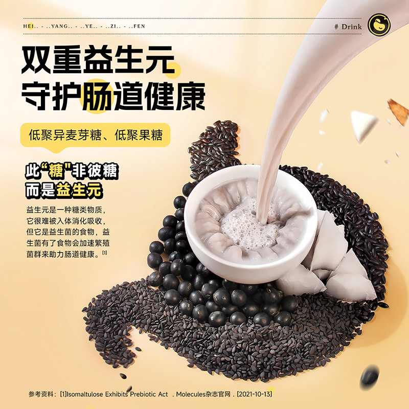海南特产南国产黑养椰子粉200g中式养生益生元以黑养黑早餐代餐