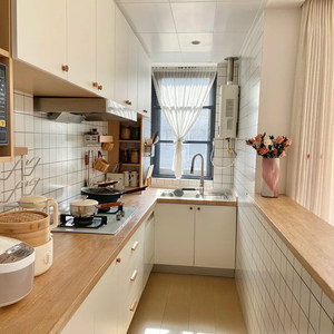 皮阿诺定做厨房灶台一体柜整体厨柜石英石台面柜子开放式橱柜定制