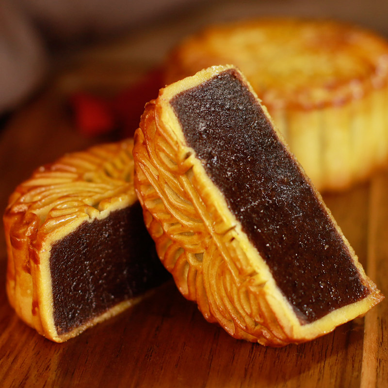 广州荔荣传统酒家双黄纯白莲蓉蛋黄月饼散装广式容广东五仁豆沙大