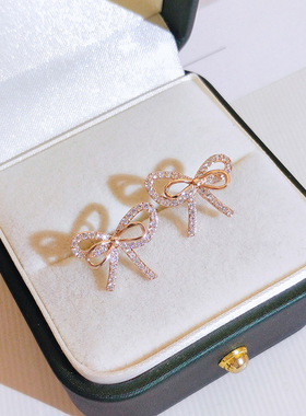 Elegant Fairy Bow Earrings Women's South Korea Temperament