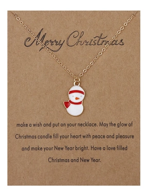 Fashion Snowflake Tree Necklace With Cardboard Card Santa