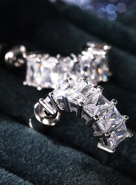 2021 Trendy Stud Earrings for Women Brilliant Rectangle