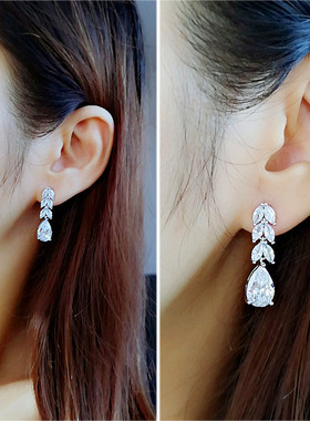 Jewelry Long Earrings Leaves Drop-shaped Ear Jewelry