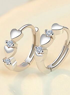 Dainty Small Hearts Women Hoop Earring Versatile Low-key