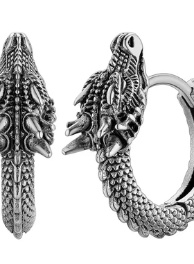 Personality Chinese Dragon Hoop Earrings for Women/Men