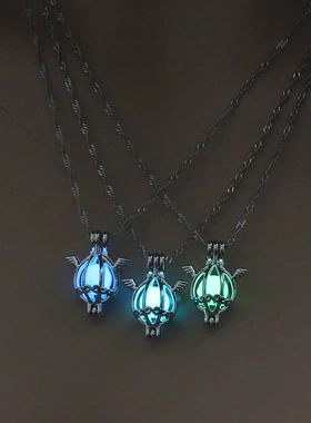Lucky Angel wings Glow In The Dark necklaces Hollow