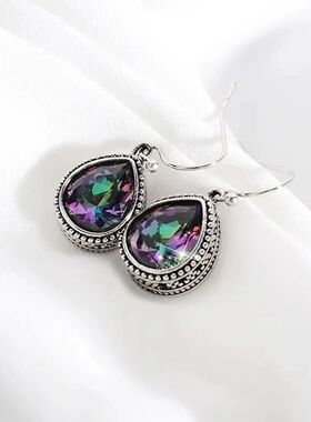 Waterdrop Multi-colored Cubic Zircon Dangle Earrings