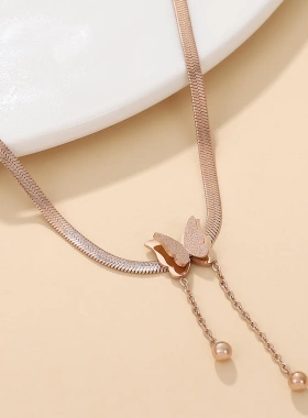 Fashion Stainless Steel Frosted Butterfly Statement